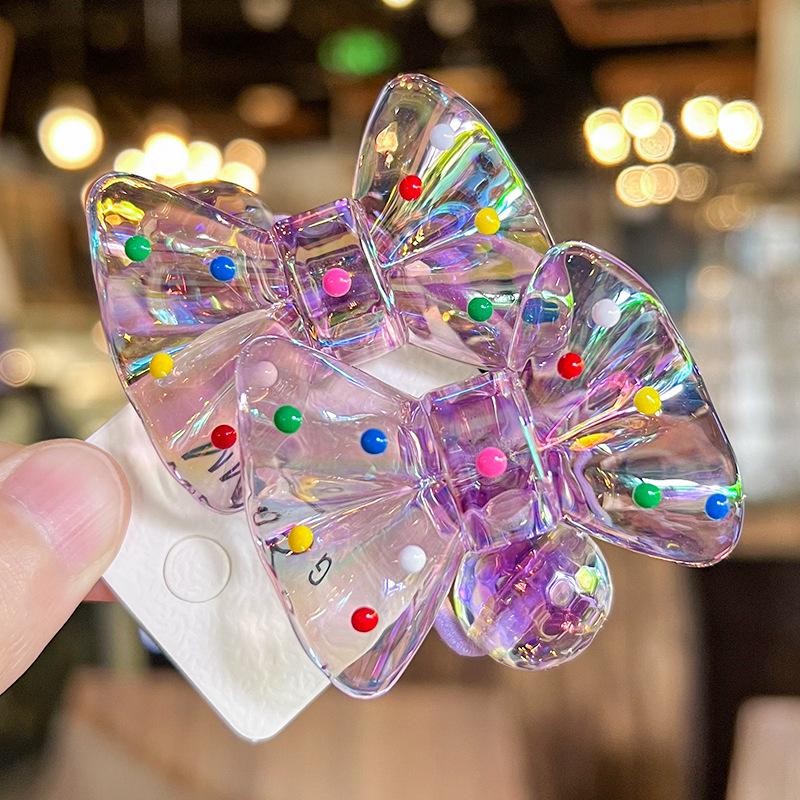 1 Pair Kid Hair Band Cute Sweet Floral Heart Bear Crystal Hair Rope for Baby Girl Little Girl Hair Accessories