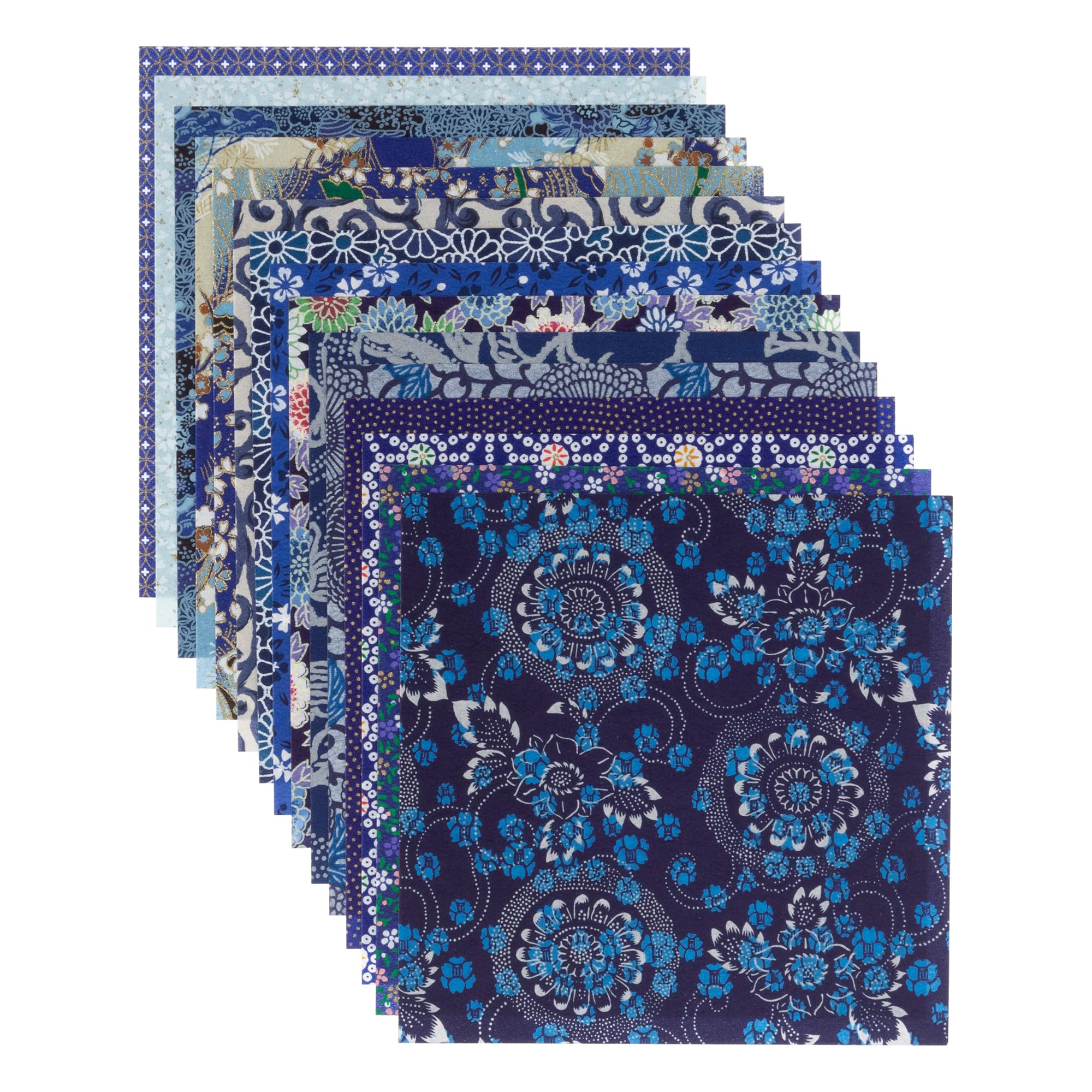 

Kawasumi Washi Чійогамі Юзен Ваші 15 15 Синій Папір, 15x15см, Візерунки, Листи,