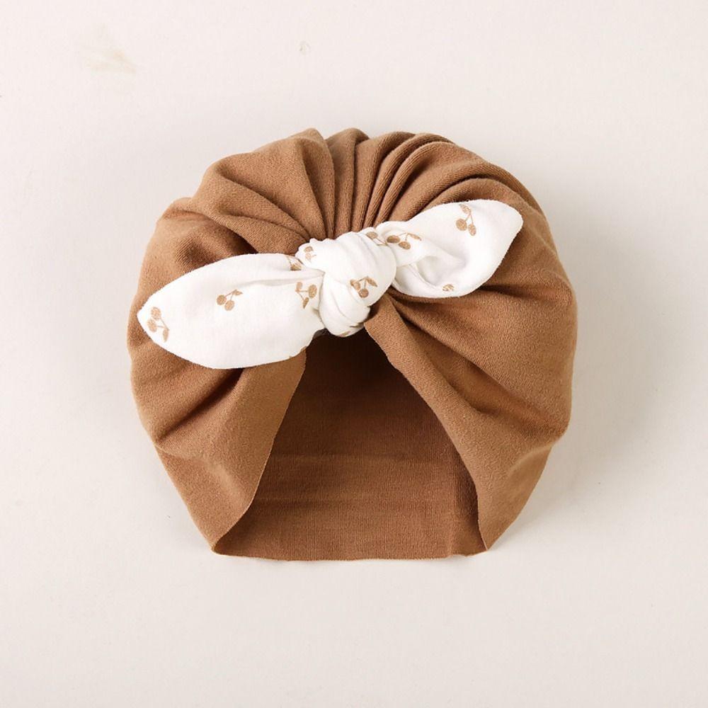 Cartoon Baby Fetal Cap 0-5 Months Newborn Turban Hat Windproof Boneless Muslin Hat  Toddler