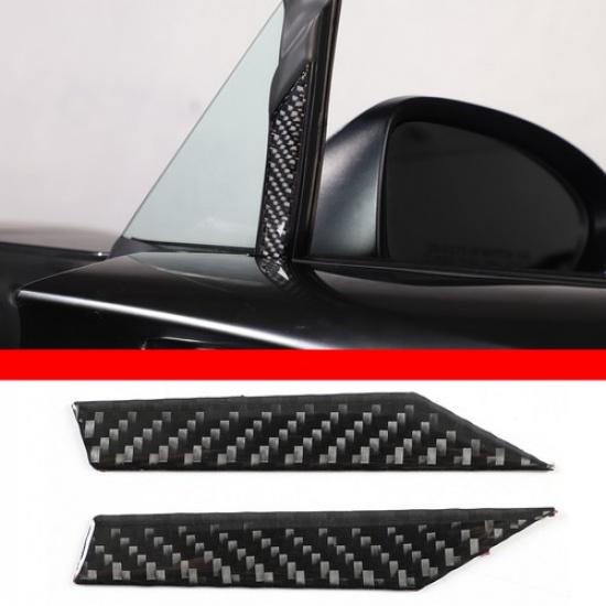 Carbon Front Triangular Window Divider Trim Sticker For Mazda MX-5 Miata 16-23