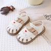 Girls' Fashion Sandals Children'S Hollow-Out Beach Shoes Anti-Kick Toe Protection Embroidered Flowers Cute Classic New Style