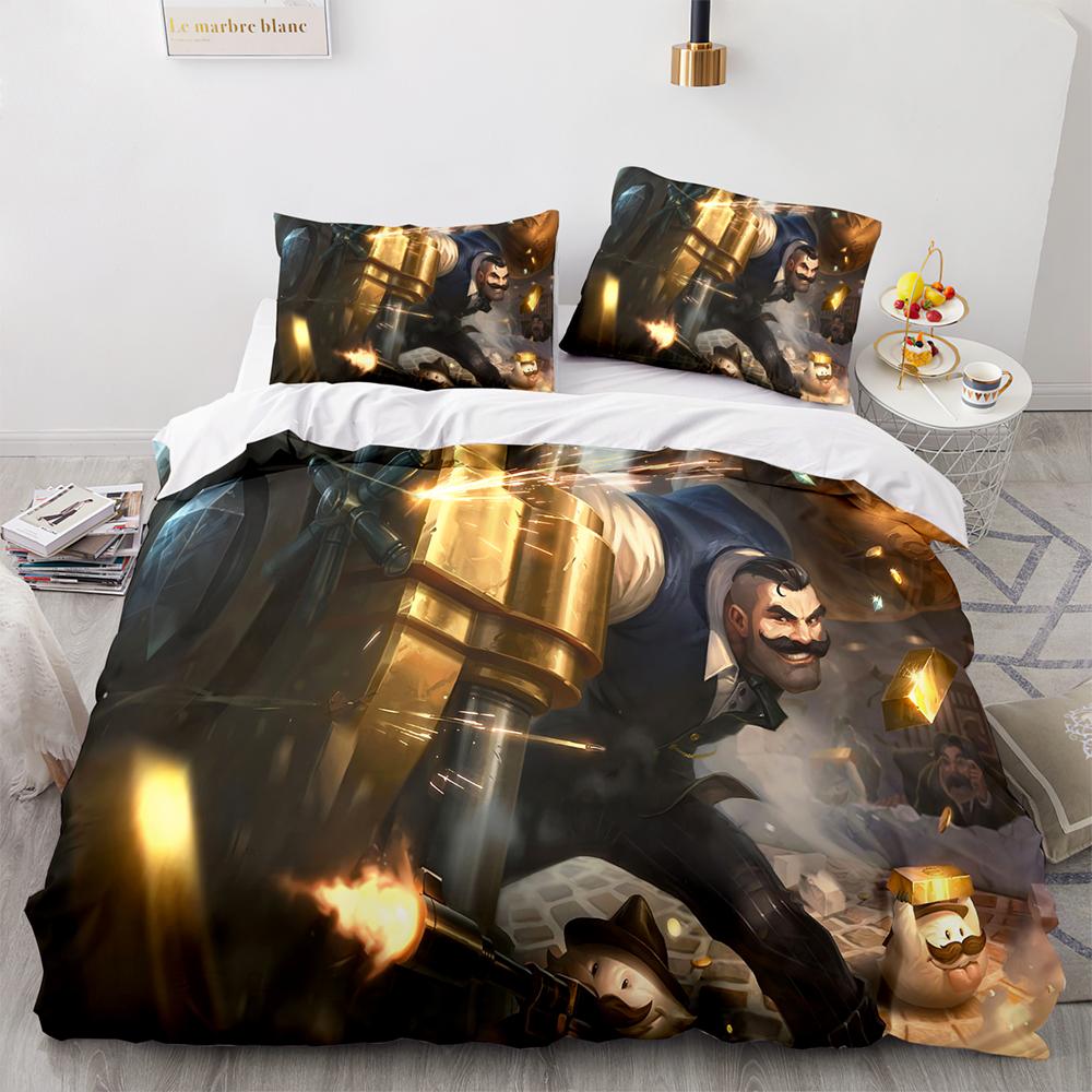 3D Print League Of Heroes Bedding Set Single Twin Full Queen King Size Game Anime Bed Set Aldult Kid Bedroom Duvet Cover Sets