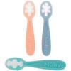 Lot de 3 premières cuillères bébé - NUBY - Silicone - Dès 6 mois - Rose / Bleu / Vert