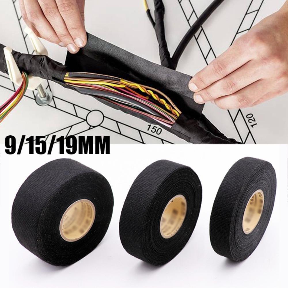 Taśma samochodowa do wiązek przewodów, wodoodporna, izolacyjna, odporna na ciepło, czarna, samoprzylepna taśma materiałowa