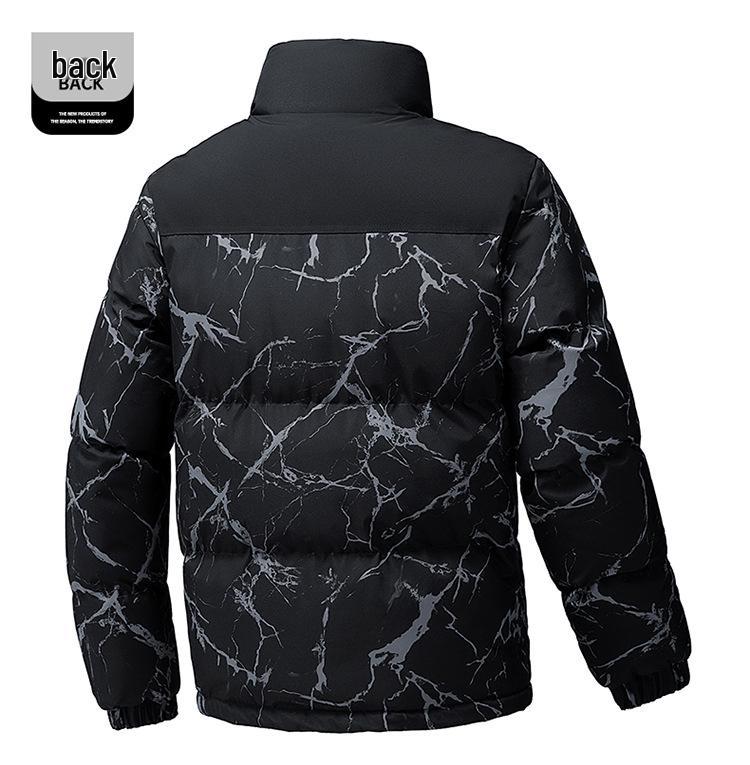 Men's Trendy Camouflage Cotton Jacket, Winter Warmth with Thickened Stand Collar