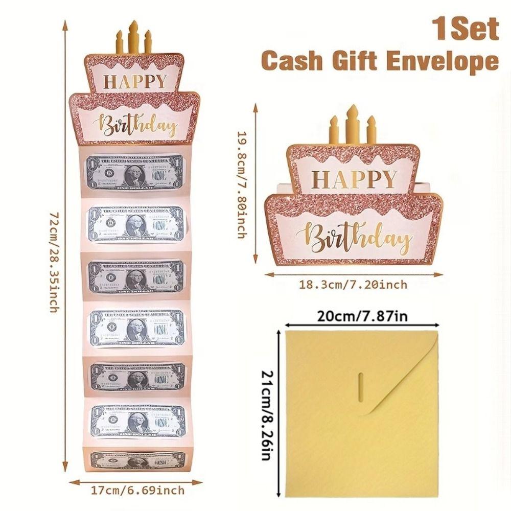 Surprise Money Birthday Card Gold-stamped Birthday Cash Holder Birthday Money Box For Kids Teens