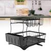 Dish Drying Rack Multipurpose Large Capacity Strong Load Bearing 2 Tier Dish Rack with Drainboard fo