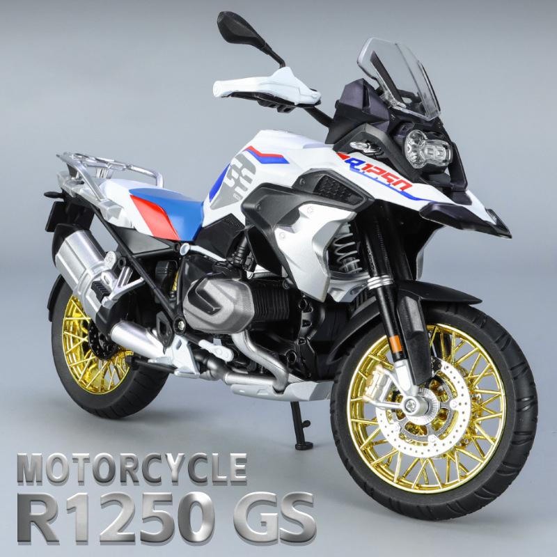 1/9 BWM R1250GS ADV Alloy Die Cast Motorcycle Model Toy Vehicle Collection Sound and Light Off Road Autocycle Toys Car