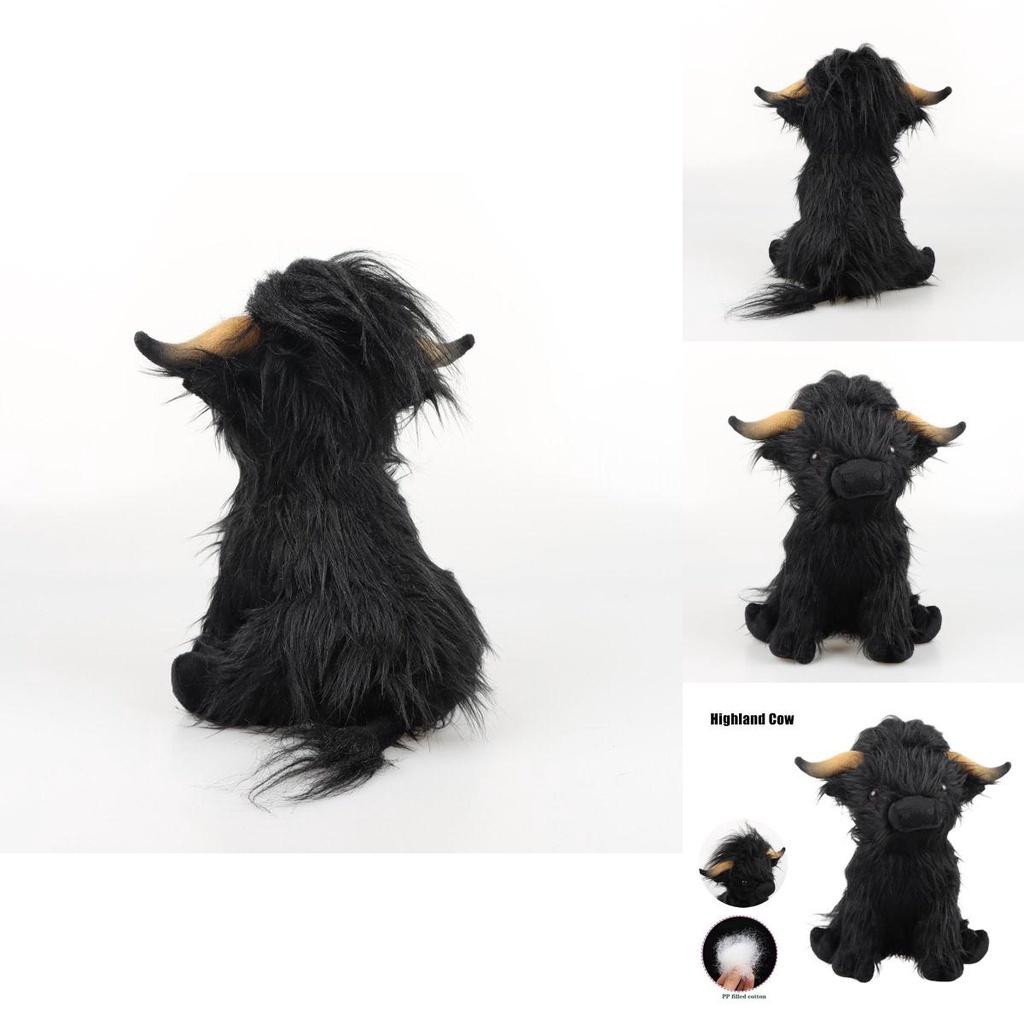 Adorable 11in Scottish Highland Cow Plush Toy