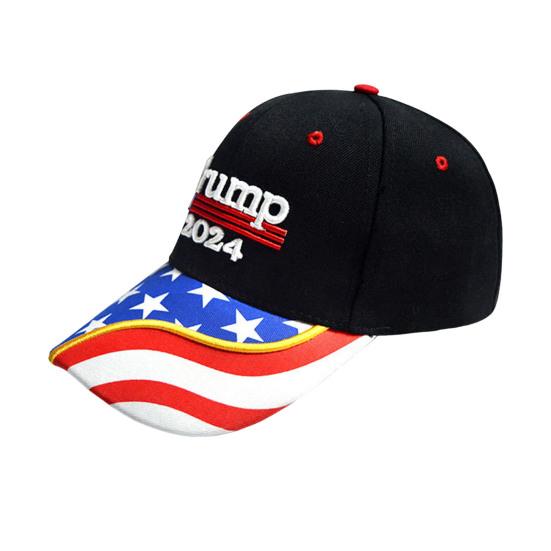Trump Baseballový klobouk Vyšívací dopis s dlouhým okrajem Sluneční stínítko 2024 Prezidentská volební kampaň Americká vlajka Tisk Retro Rally Party Unisex čepice