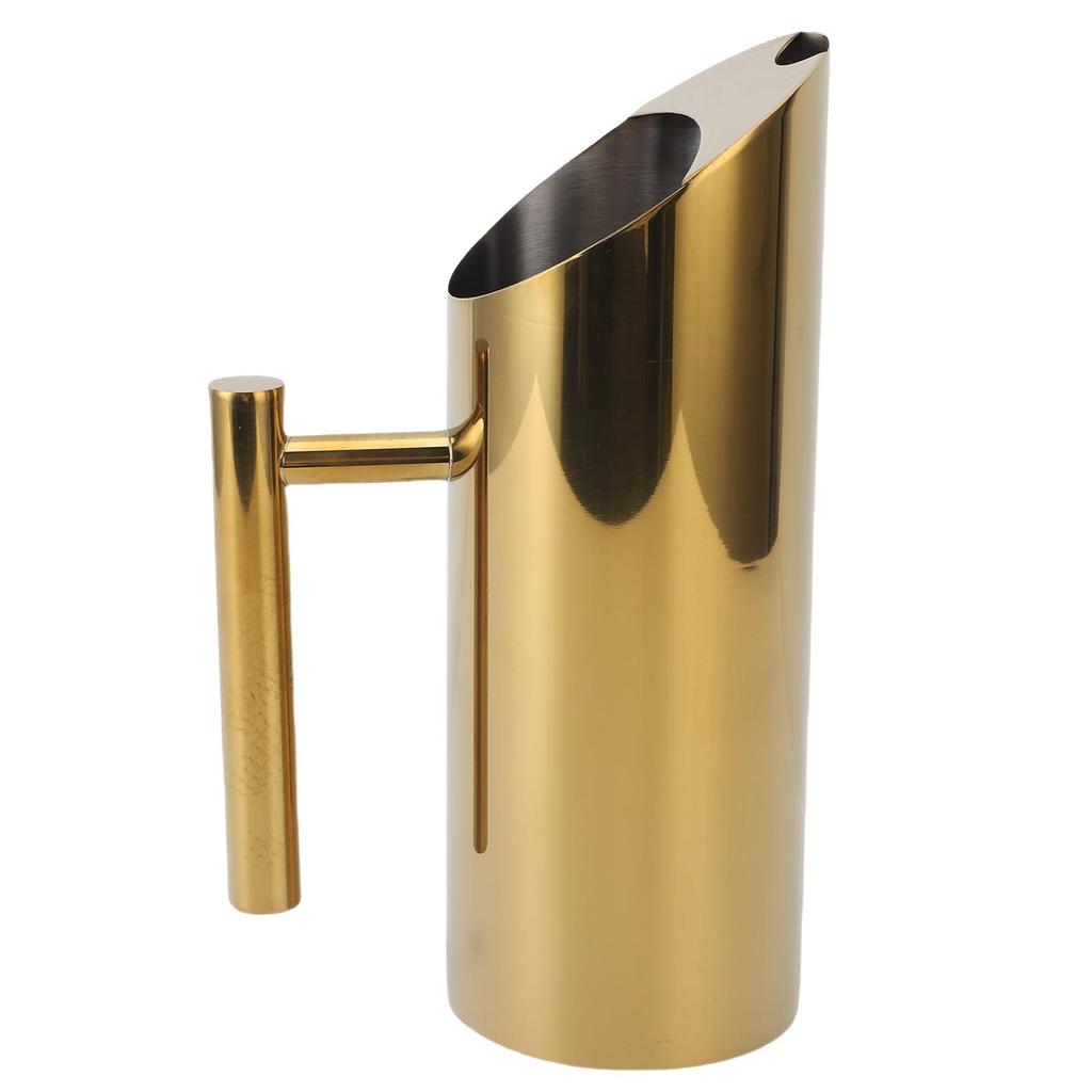 Water Pitcher 1L 304 Stainless Steel Straight Body Drink Pitcher with Spill Proof Spout for Cocktail Flower Tea Cold