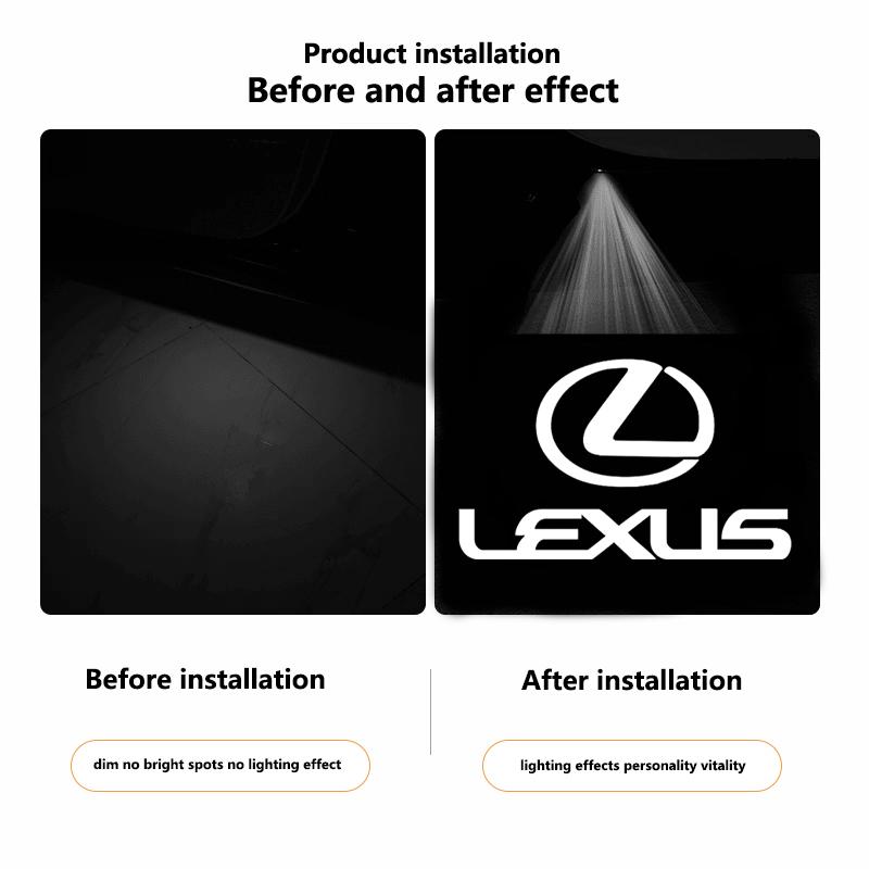 For Lexus LS LC RZ IS350 CT200h GX460 LX570 RX500h NX300 LM ES300 2Pcs Wireless LED Car Door Welcome Logo Projector Accessories