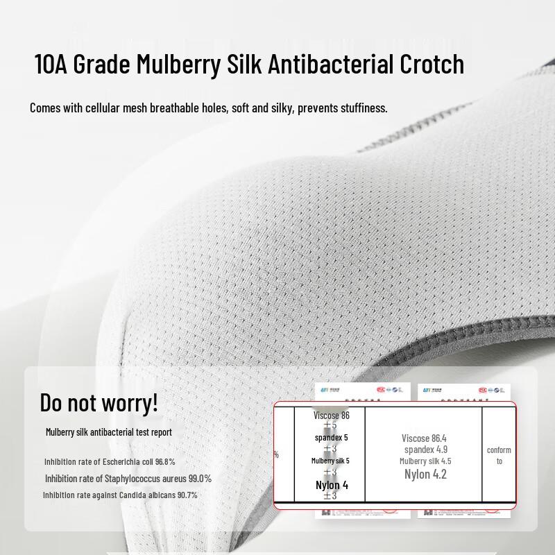 Langsha Men's Silk-Blend Antibacterial Briefs - 4 Pack