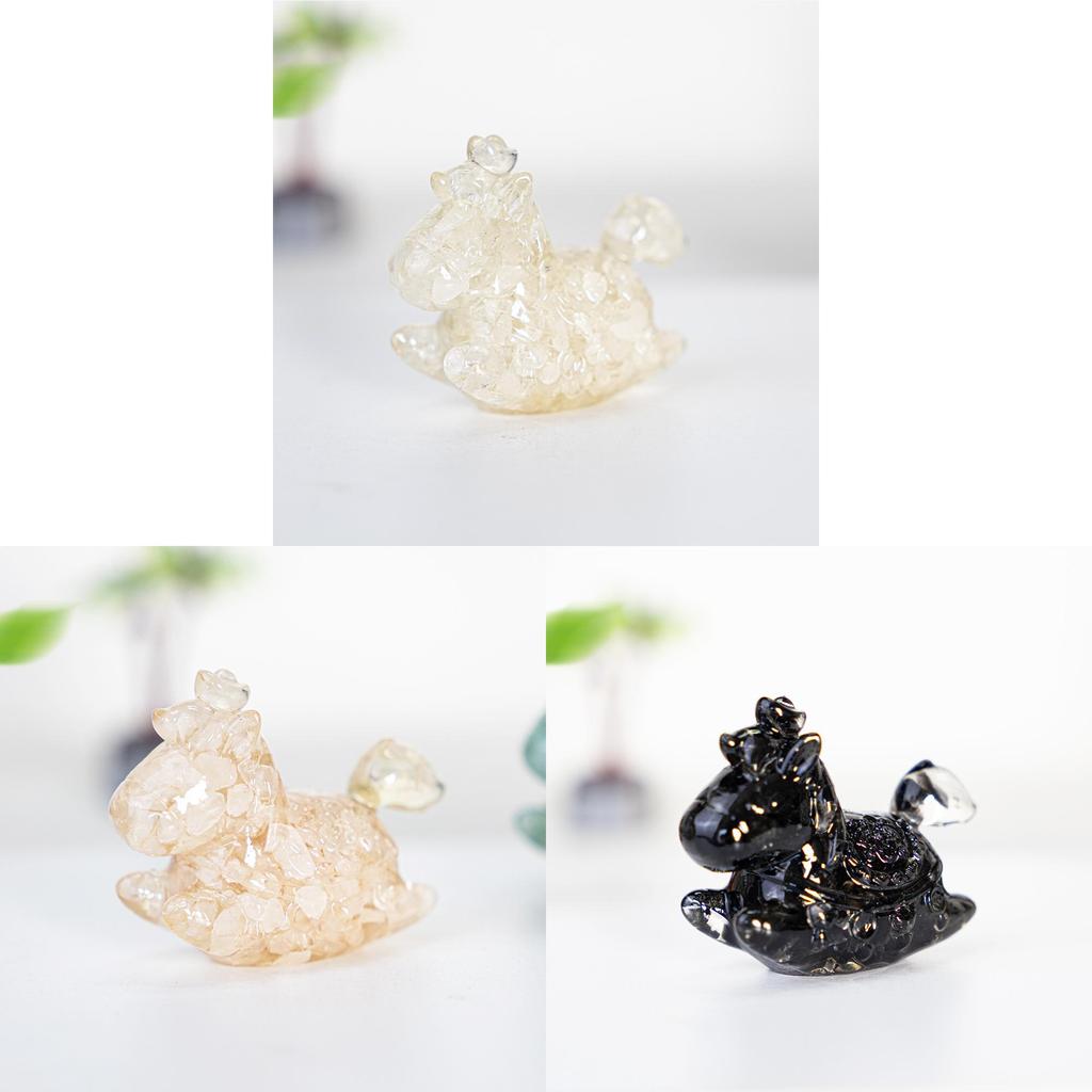Resin Crystal Horses Desk Decor With Rotatable Animal Figurine For Gift Giving And Home Office