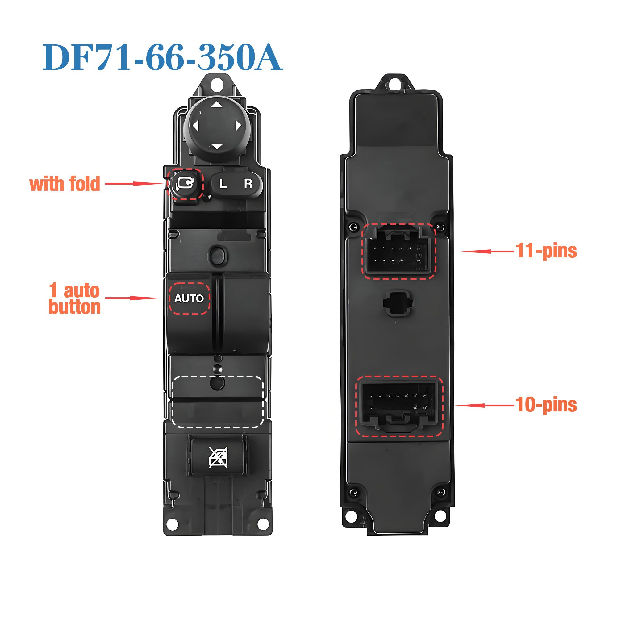 

DF71-66-350A DF7166350A Left Driver Electric Master Power Window Switch Lifter Control Button,For Mazda 2 3-Doors 2008 2009 2010 LHD DF71-66-350