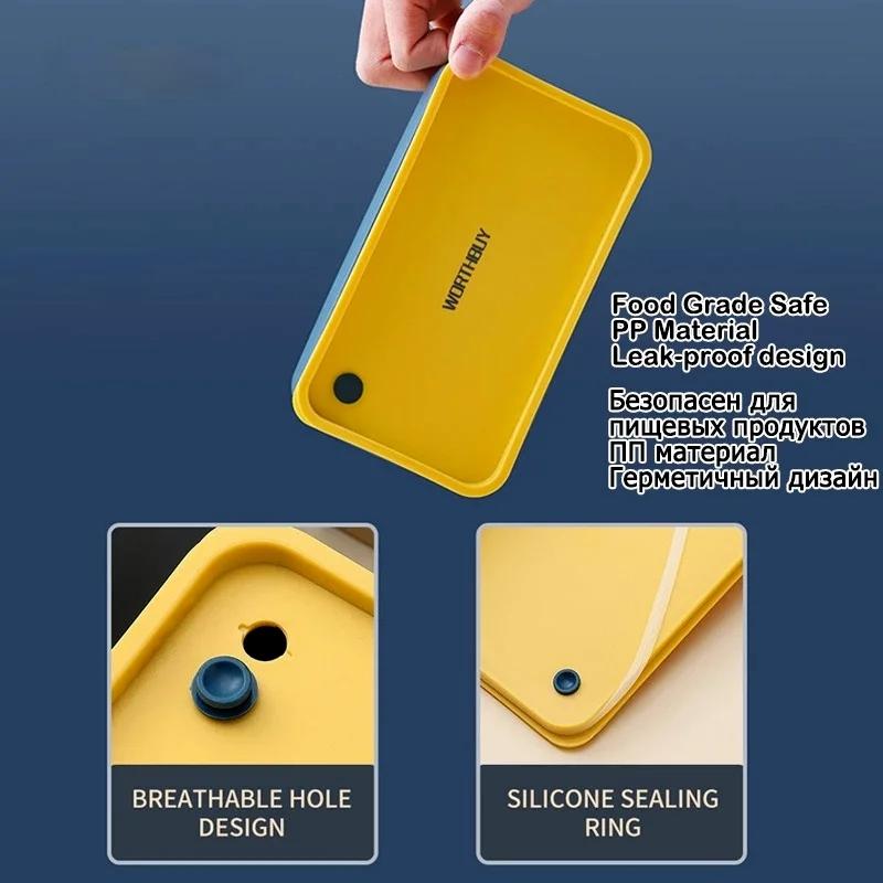Portable Lunch Box for Kids School Microwave Plastic Bento Box with Movable Compartments Salad Fruit Food Container Box