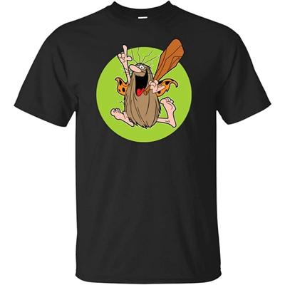 Timson C Captain Caveman Cartoon Hanna Barbera Funny Cute Stone Age Short Sleeve Shirt Crew Neck Tshirt for Men Black