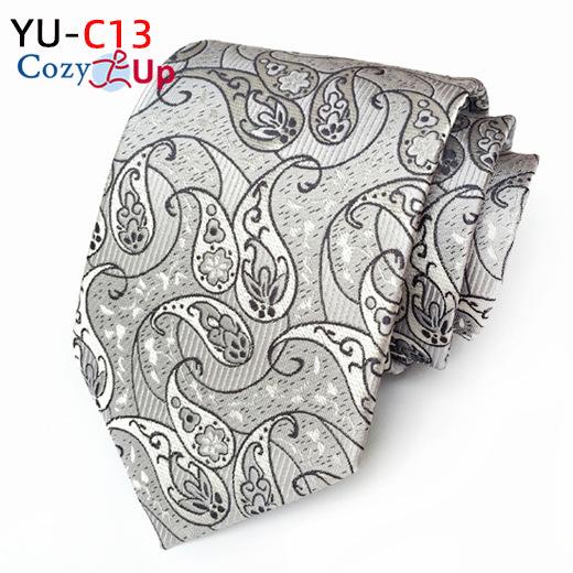 3.15" Fashion Striped PaisleyTie Men Flower Necktie for Wedding