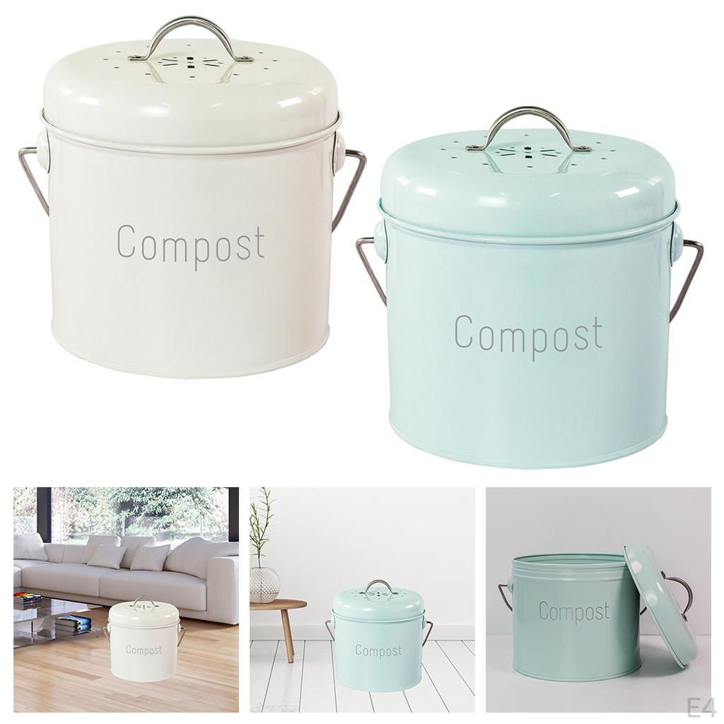 Bucket with Lid Kitchen Tar Carrying Handle Rustproof Easy To Clean