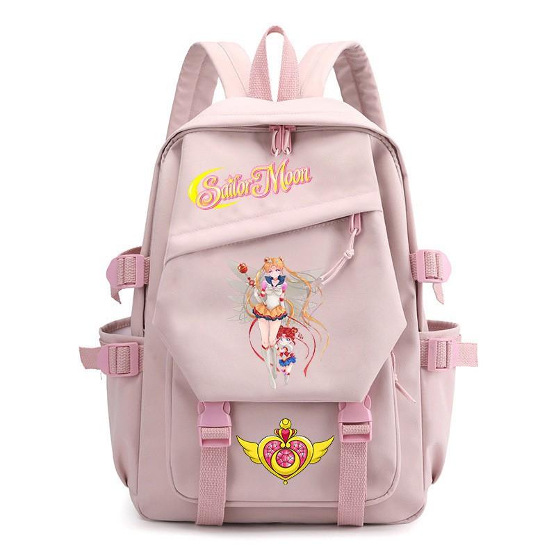 Zaino Stampa Anime Sailor Moon per Ragazzi Studenti Viaggio Leggero in Nylon Borsa Scolastica con Spallacci Imbottiti