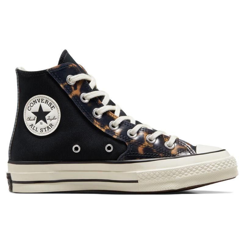 Converse Chuck 70 Tortoise Comfortable Casual High-Top Canvas Shoes Unisex Sneakers Black A06901C
