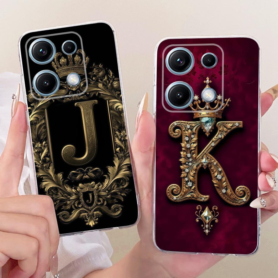 For Xiaomi Redmi Note 14S Case Luxury Crown Letters Cover Soft Silicone Phone Case For Xiaomi Redmi Note 14S Note14S Fundas Bags