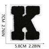 Řvoucí obloha žinylkový nášivka s písmenem: 7cm Bílý Podklad & Černá Písmena A-Z, Nažehlovačka pro Dekoraci Tašky