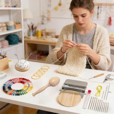 Darning Mushroom Small Portable Quickly Crafts Accessories With Hooks And Yarn Sock Darning Kit For Men Women Beginners Tailors