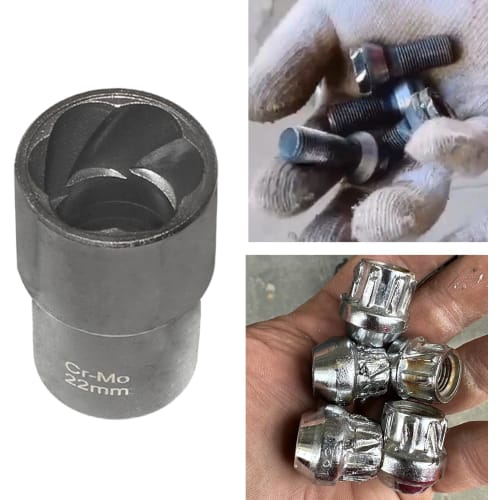 19-Piece Nut Twister and Nut Extractor Socket Set, 1/2" and 3/8" 8-22mm, for Easy Furniture Assembly and Car Repair. Removes Worn and Broken Bolts, Da