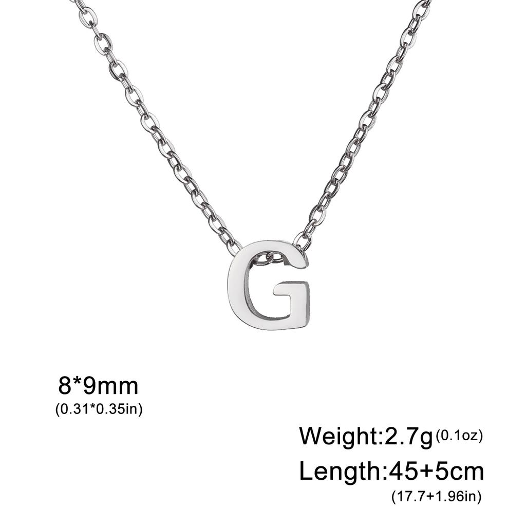 Name Initial Necklace A-Z 26 Letters Pendant Stainless Steel Jewelry Women Men Neck Choker Couple Friend Birthday New Year Gifts