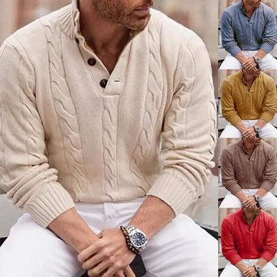 Men's Sweater Solid Fashion Round Neck Long Sleeve Knitted Top