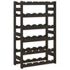 VidaXL Bottle Rack for 30 Bottles Black Solid Pine Wood 373402