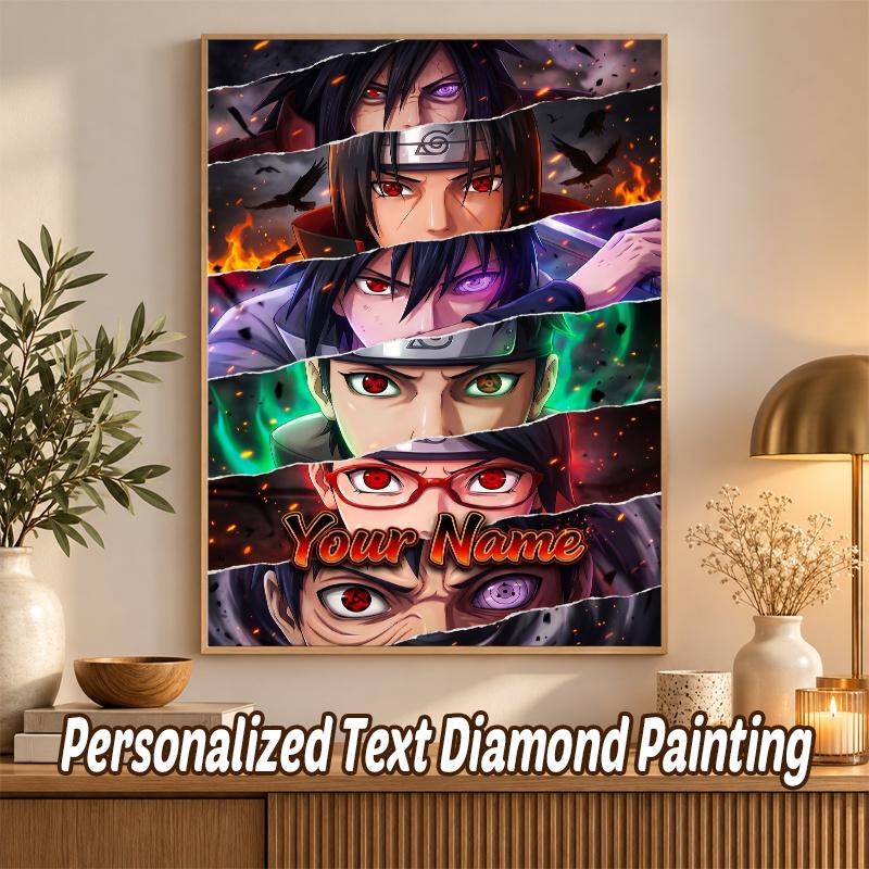 Akatsuki Naruto Custom Name Diamond Painting Personalized 5D Full Drill DIY Diamond Art Home Decor