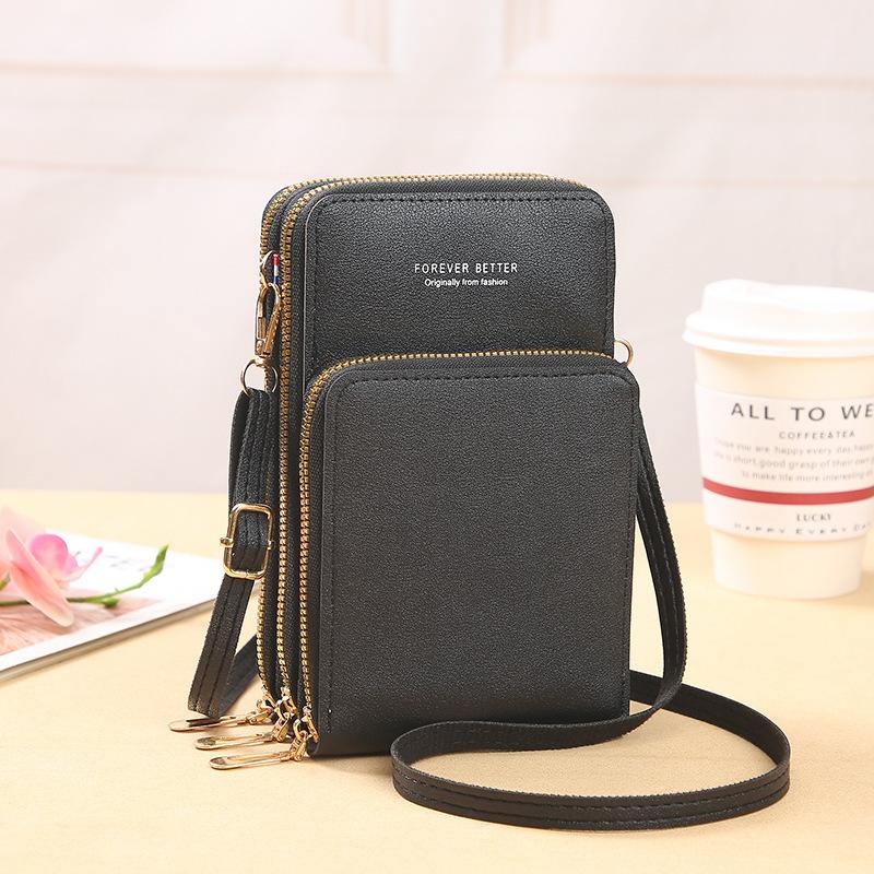 

Large Capacity Multi functional Solid Color Fashion Simple Single Shoulder Small Bag Touch Screen Crossover Mobile Phon