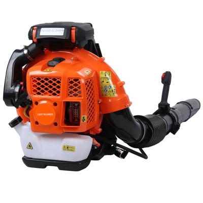 Souffleur à dos à essence Souffleur de feuilles 80CC Jusqu'à 900CFM Nettoyage puissant pour l'entretien de la pelouse Poussière de jardin Débris (Orange)