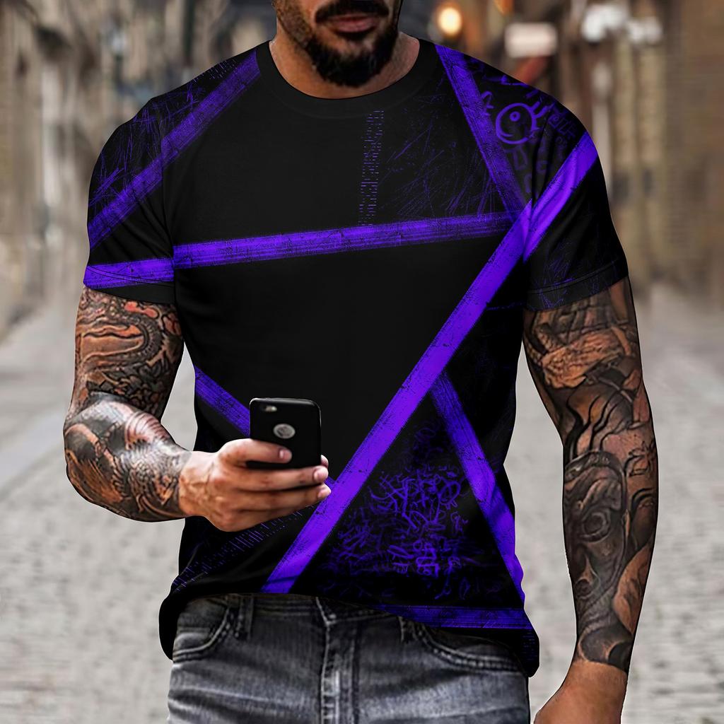 New 3D digital printing must-have short sleeved T-shirt for trendy mensuitable for street men's clothing fashion and leisuremen'