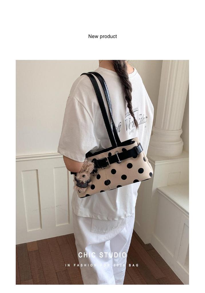Korean Polka Dot Underarm Bag: Women's Simple Fashion Shoulder Handbag