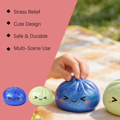Yousheng Bun Squeeze Toy Soft Non-Sticky Slow Rebound Stress Relief Fidget Cute Simulated Bun Shape Portable Decompression Gadget for Kids Adults