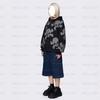 Black Skull Print Oversized Hooded Zip-Up Sweatshirt Streetwear Y2K Gothic Punk Unisex Long Sleeve