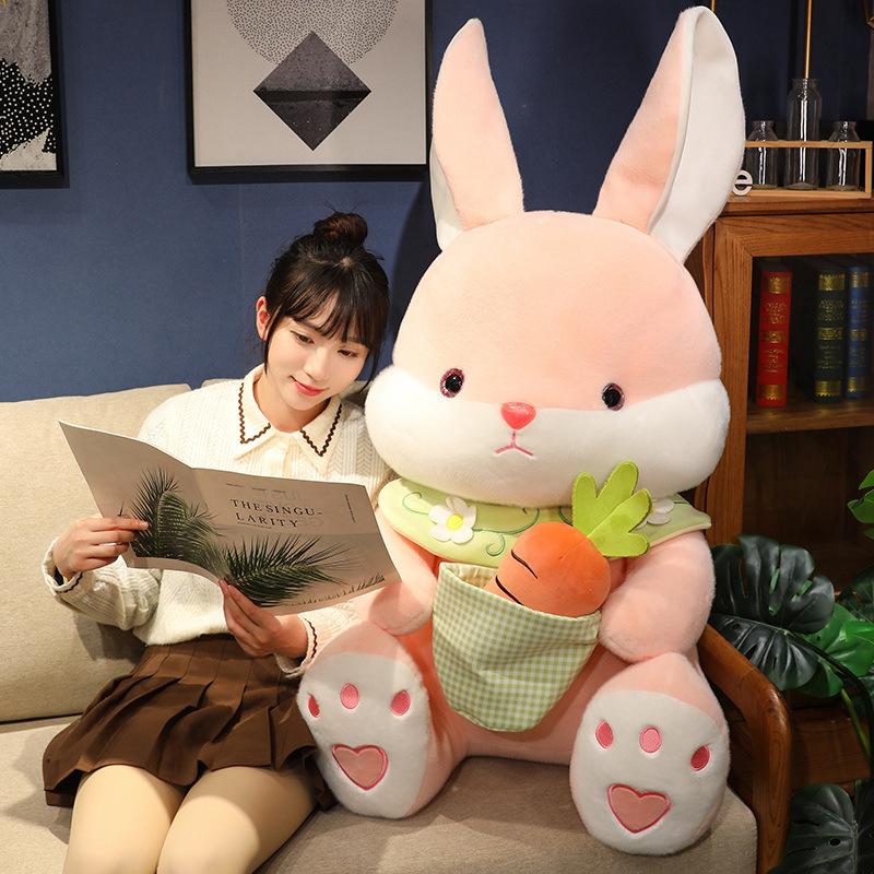 New Cute Cartoon Carrot Long Eared Rabbit Doll Children's Doll Plush Doll