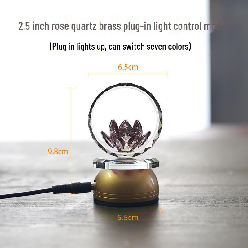 2025 Rechargeable Pink Crystal Lotus LED Buddha Night Lamp