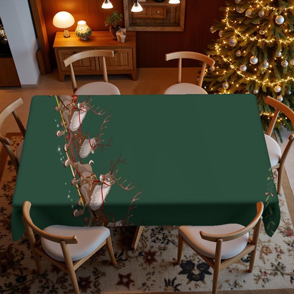 Weihnachts Rentier Muster Tischdecke Restaurant Küchentischdecke Wohnzimmer Heimdekoration Rechteckig Partydekoration