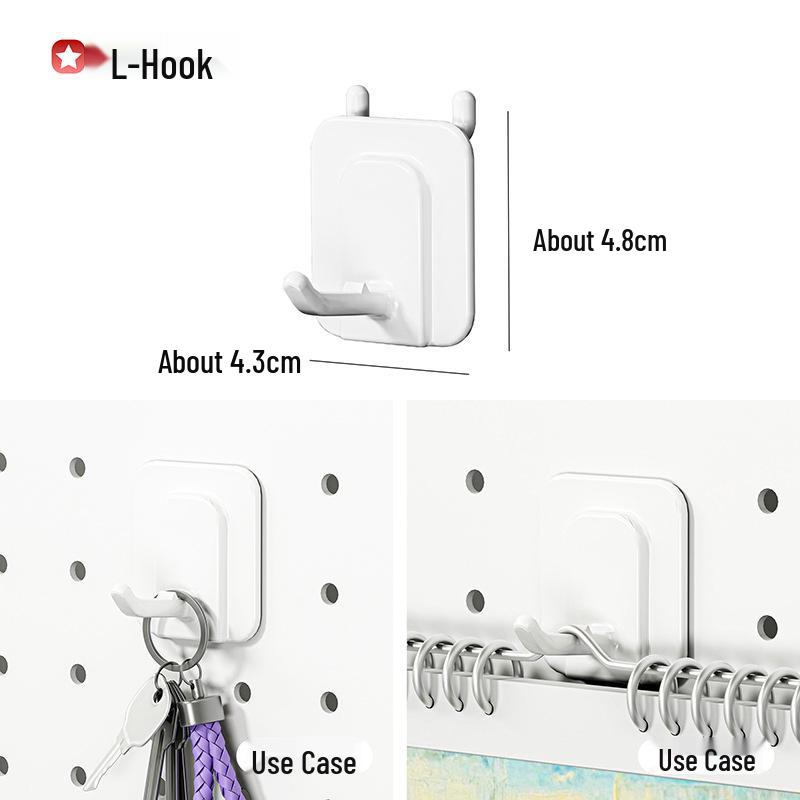 Pegboard Wall Organizer with Hooks - No-Drill Storage Rack for Entryway or Study Room.