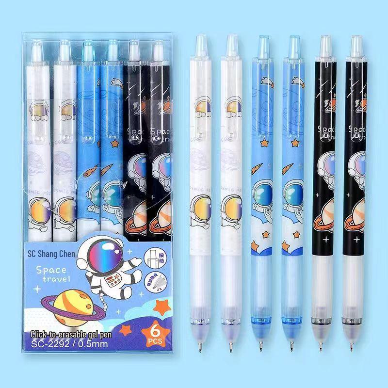 ST Head Erasable Pen - 0.5mm Quick-Dry, Heat Erase, Clickable for Students, Blue/Black