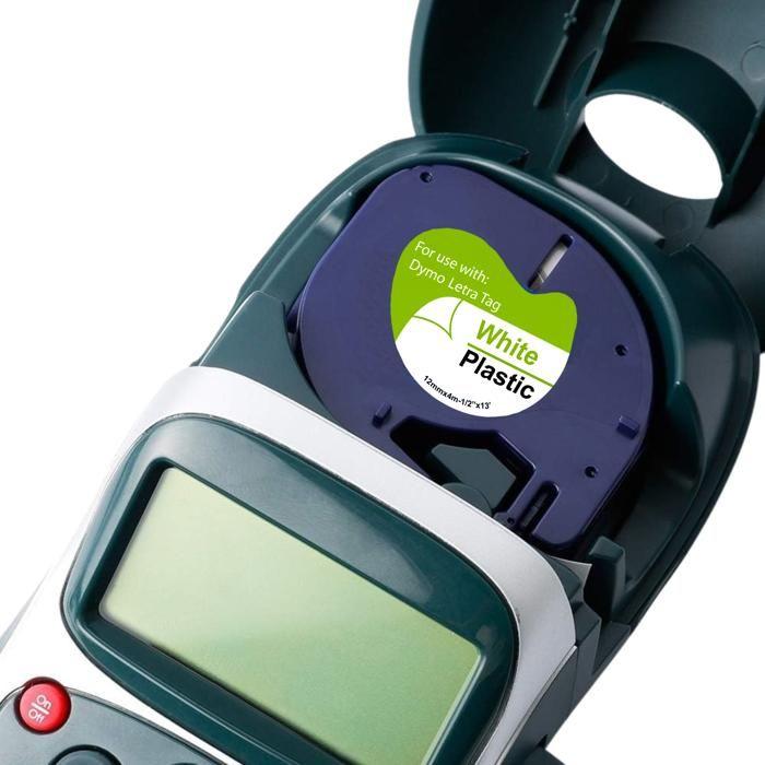 White Ribbons - Phonillico® - Dymo LetraTag Compatible - 12mm - 4m - Pack of 5