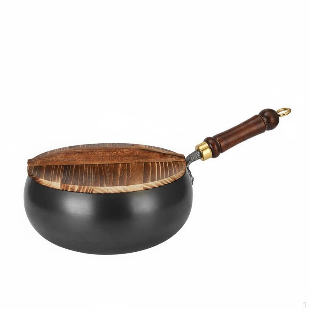 Handmade Iron Wok HandCrafted Small Uncoated StirFry Pan for Individuals, Students,