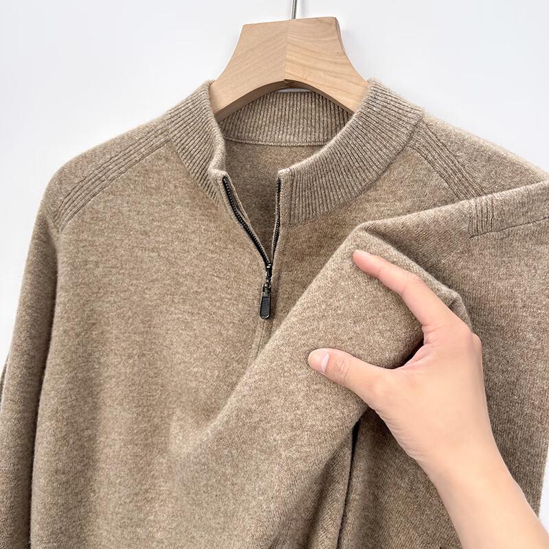 Men's Zipper Stand-Collar Pullover Knit Sweater YTMTST6465