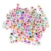 Acrylic DIY Cube Square Heart Printed Big Hole Beads for Bracelet Making Jewelry Findings