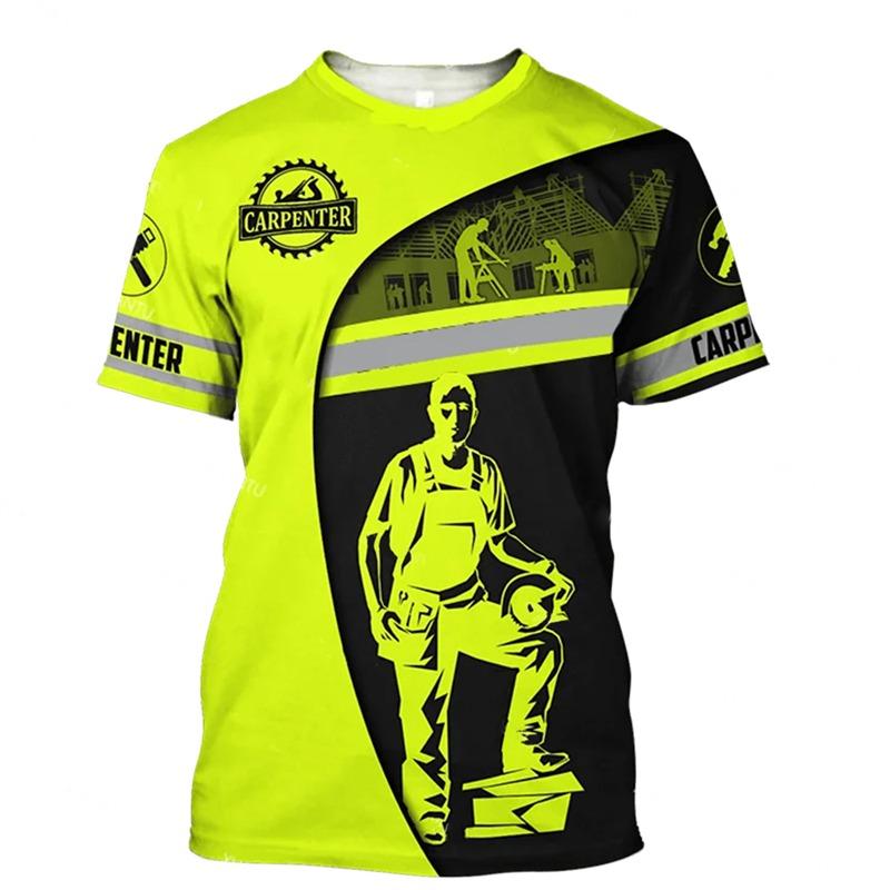 Carpenter Worker 3D Print T-Shirts Men Women Short Sleeve T Shirt Uniform Workwear Oversized Harajuku Tees Tops Man Clothing