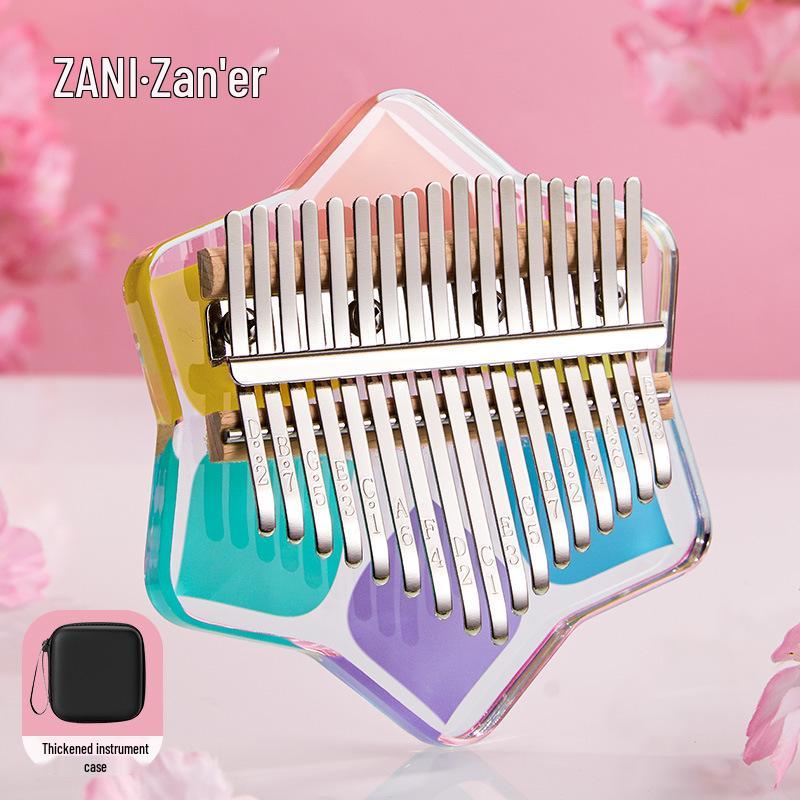 Zani21 17-Tone Transparent Crystal Kalimba Thumb Piano - Small Musical Instrument.